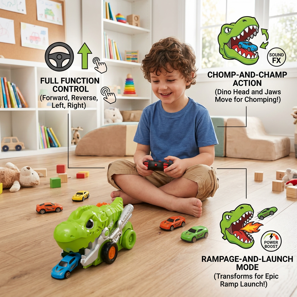 Remot Control Dino Car Chomper Truck