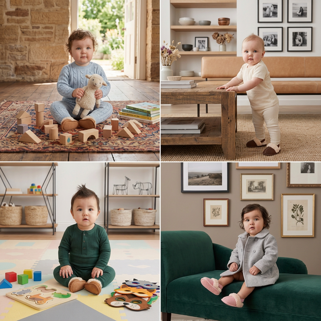 Fluffy Baby & Toddler Slippers with Soft Plush Lining and Non-Slip Soles