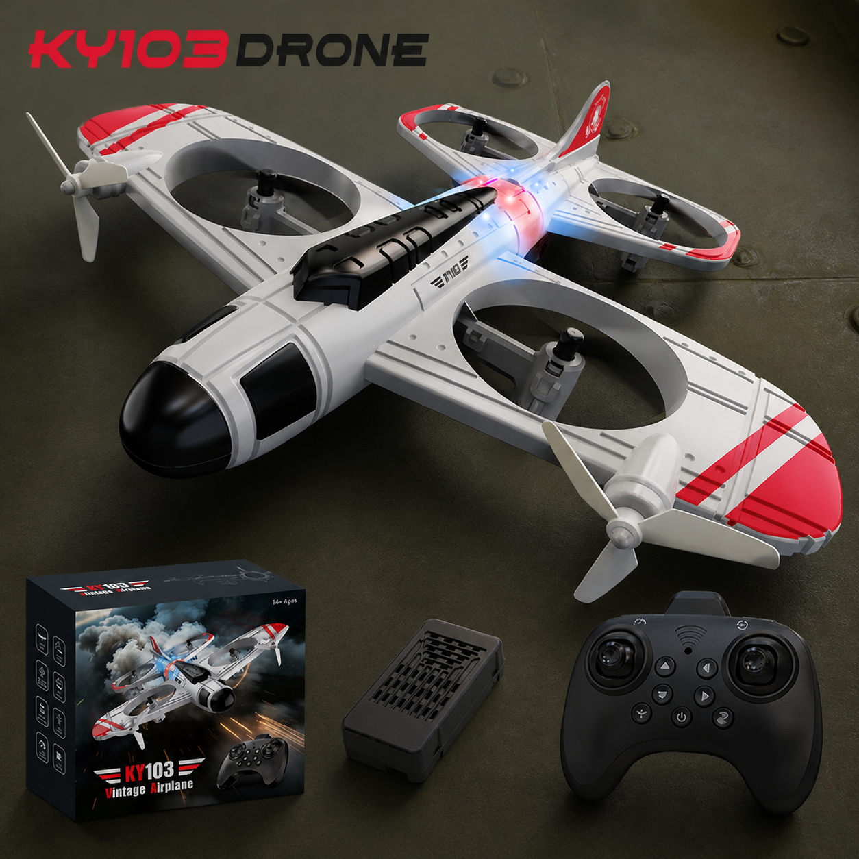 2-in-1 Remote Control Fighter Jet & Drone Toy