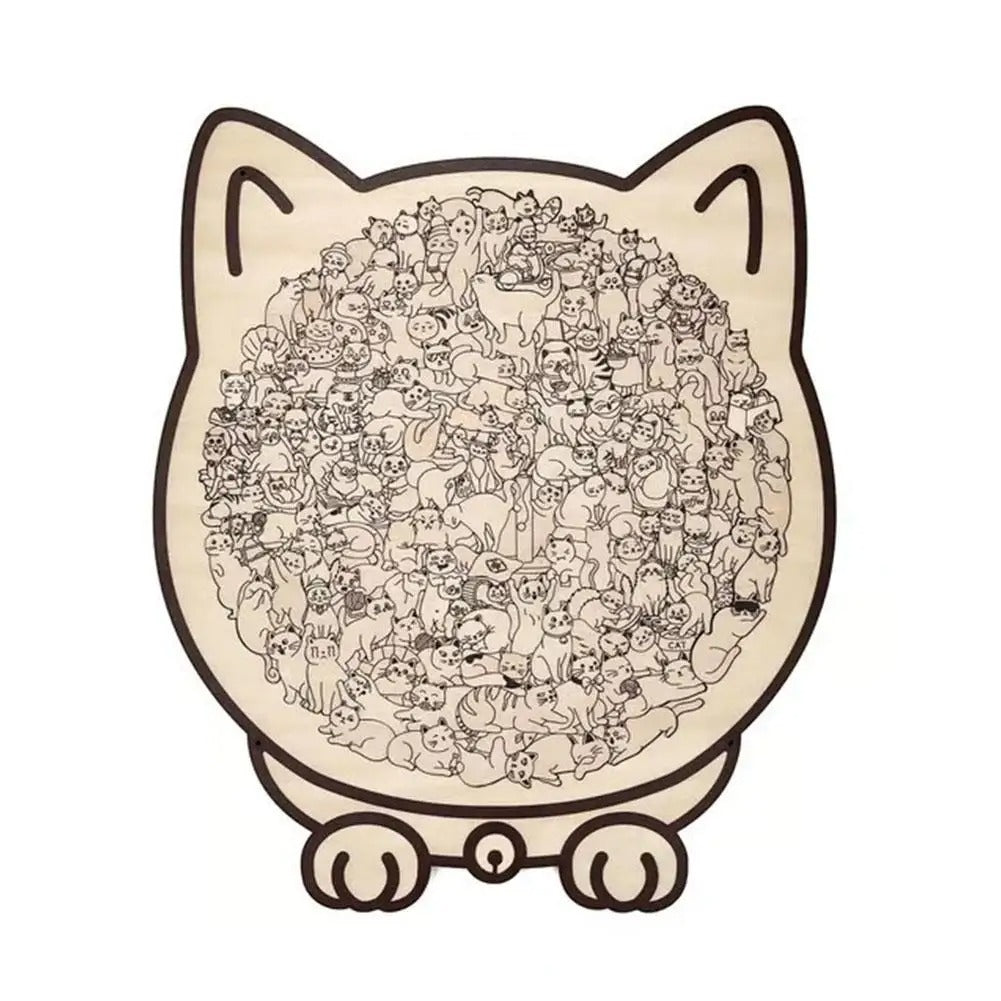 Wooden Cat Shape Puzzle