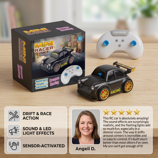 RC Racing Drift Car for Kids - Remote Control with Sensor Lights & Sound
